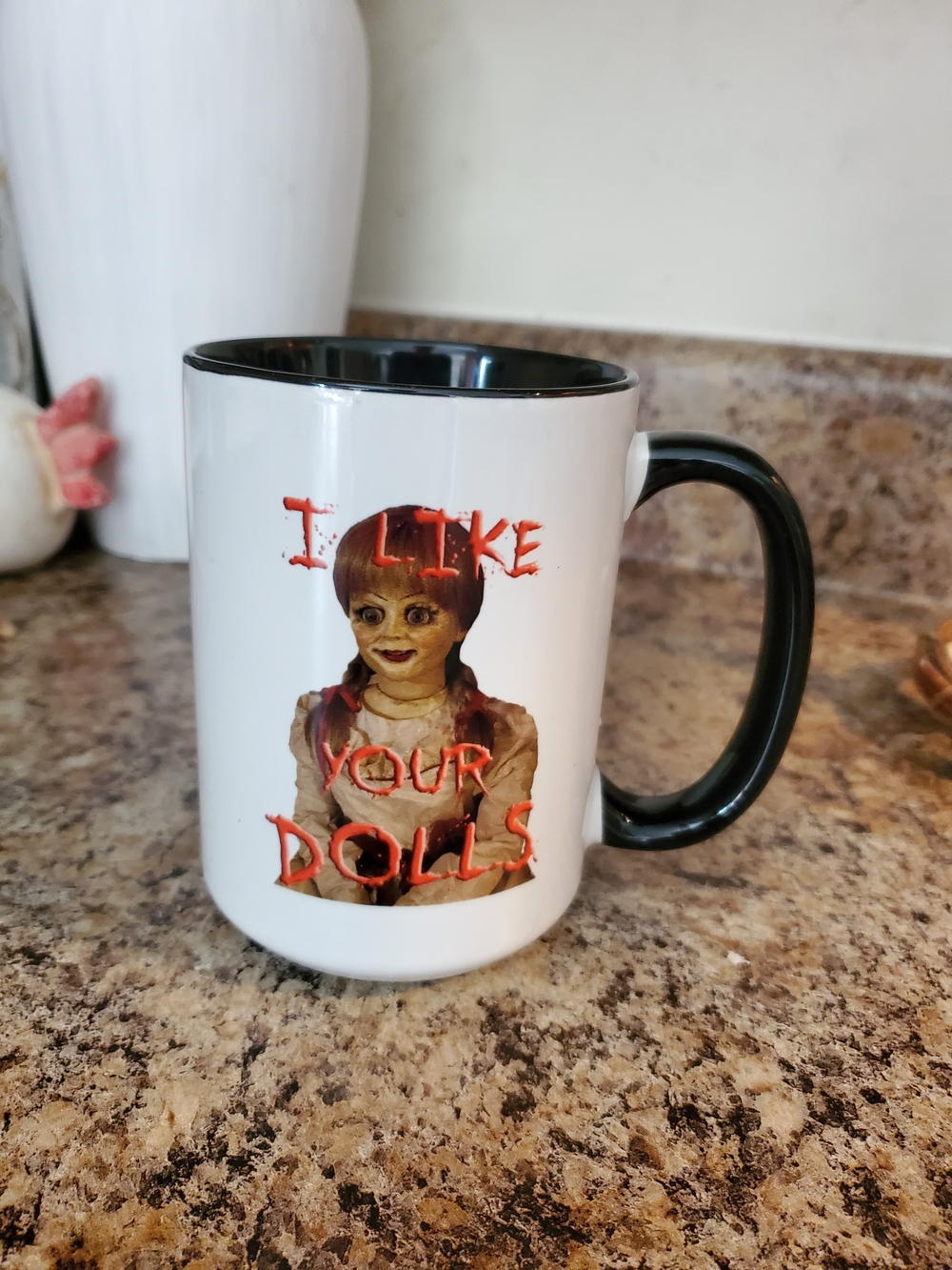 Annabelle White & Black Novelty Mug - GUC